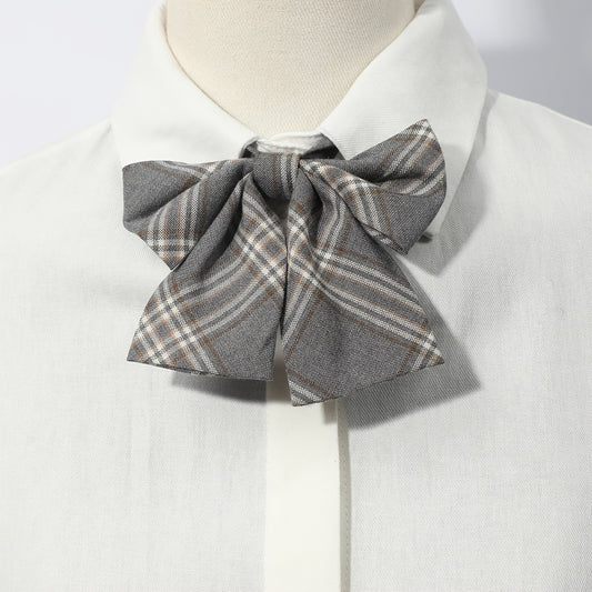 Plaid British Bow Tie Lady Tie Uniform Wear Bowtie Women Cravat Female