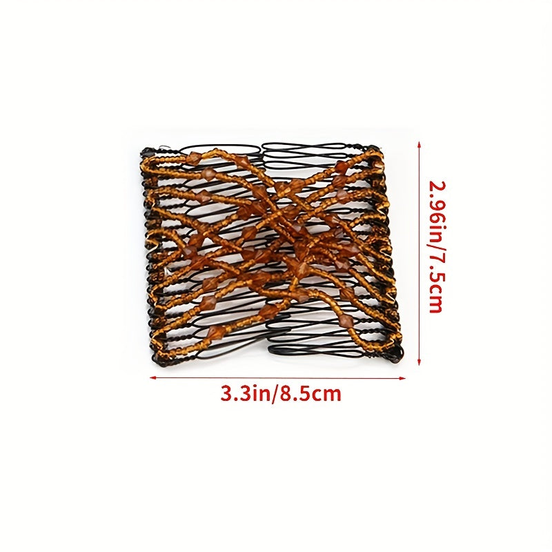 Retro Style Beaded Hair Comb Hairpin for Women