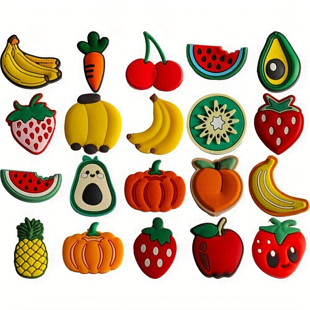 20Pcs Colorful Fruit Charms For Crocs DIY Accessories Great Gift For Kids
