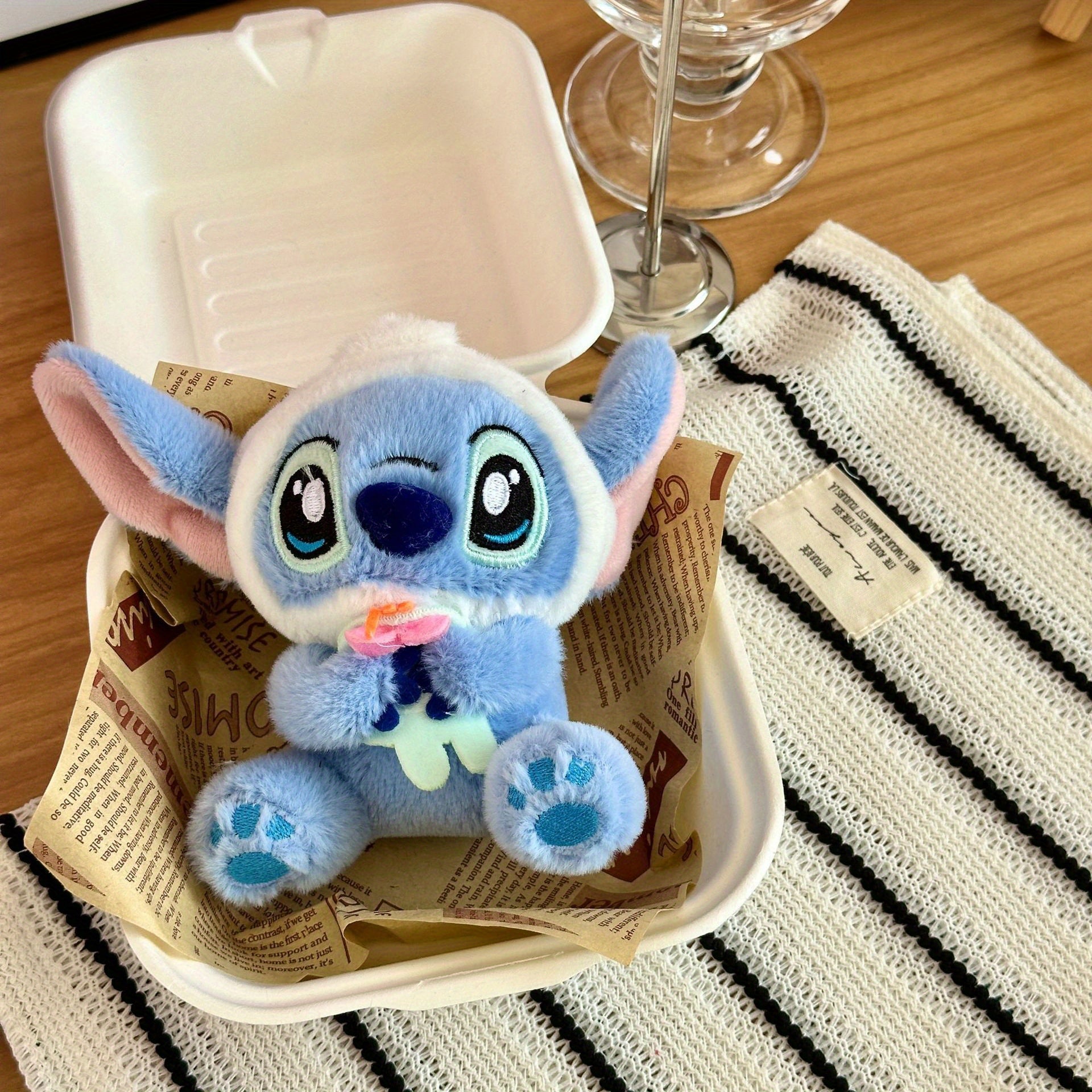 Stitch Keychain Plush Doll with Hat Bag Charm
