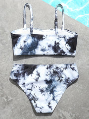 Ink Print Bikini Swimsuit Set for Girls Summer Beachwear