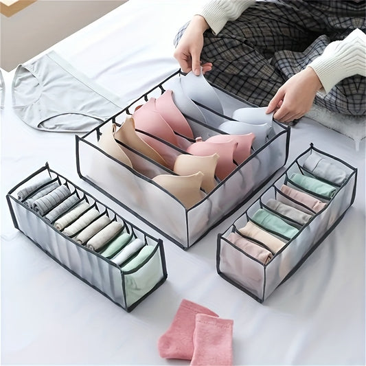 Fabric Socks Underwear Storage Dividers 6 7 11 Grids Drawer Organizer