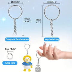 100pcs Keychain Kit w/ 50 Chain Keychains & 50 Jump Ring