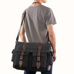 Large Capacity Canvas Messenger Bag for Men