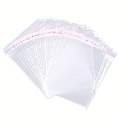 50pcs Transparent Self-sealing Cellophane Bags, Various Large Sizes, Resealable