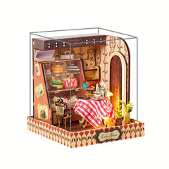 DIY Dollhouse Kit Candy Store 3D Puzzle No Glue/Batteries Adult Assembly Model