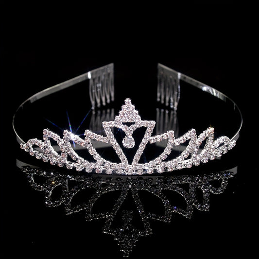 Rhinestone Headband Queen Crown Tiara Head Jewelry Bridal Wedding Hair Access