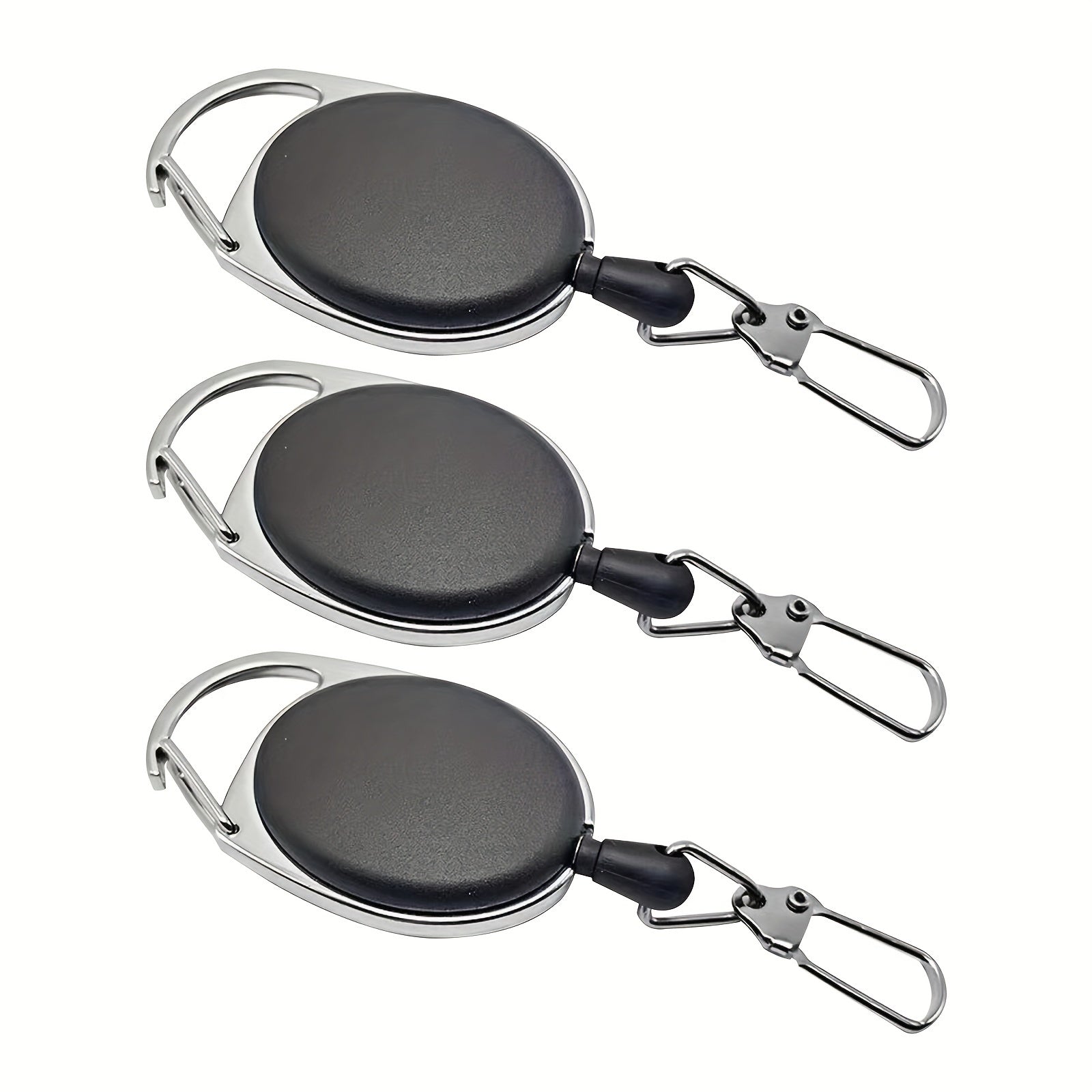 3pcs Fly Fishing Retractors with 360 Degree Rotation Buckle