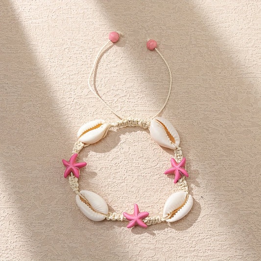 Shell & Starfish Beaded Braided Bracelet for Women