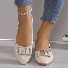 Rhinestone Decor Flat Loafers Slip On Soft Sole Shoes