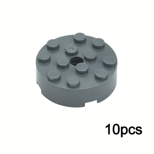 Turntable Building Blocks w/ Hole - Compatible w/ 60474, 87081, 61