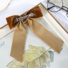 Velvet Ribbon Hair Clip Women's Fabric Solid Winter Hair Clip