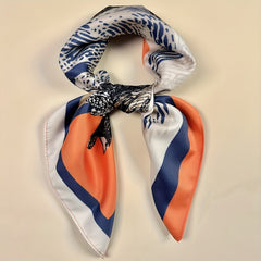 59 Horses & Block Square Scarf Vintage Headband Ladies Small Scarf