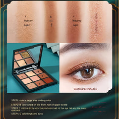 9 Colors Crane Eyeshadow Palette Waterproof Long-lasting Makeup