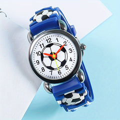 Kids' Soccer 3D Print Quartz Watch for Students
