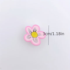 16pcs Flower Shape Shoe Charm PVC Rubber Clogs DIY Accessories