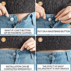 6pcs Adjustable Waist Button Extenders No Sew Detachable Jeans Pants Fasteners