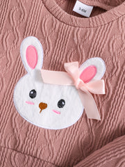 Bunny Print Sweatshirt Top Baby Girls Outfit