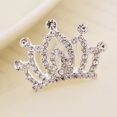 Mini Rhinestone Tiara Comb Silvery Crystal Crown Costume Birthday Crowns Hairpi
