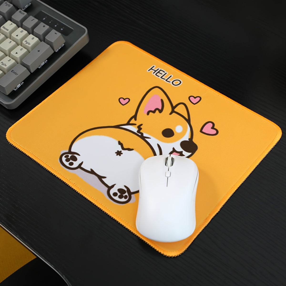 Corgi Dog Mouse Pad Non Slip Rubber Base Animal Mouse Mat Office 20X24CM