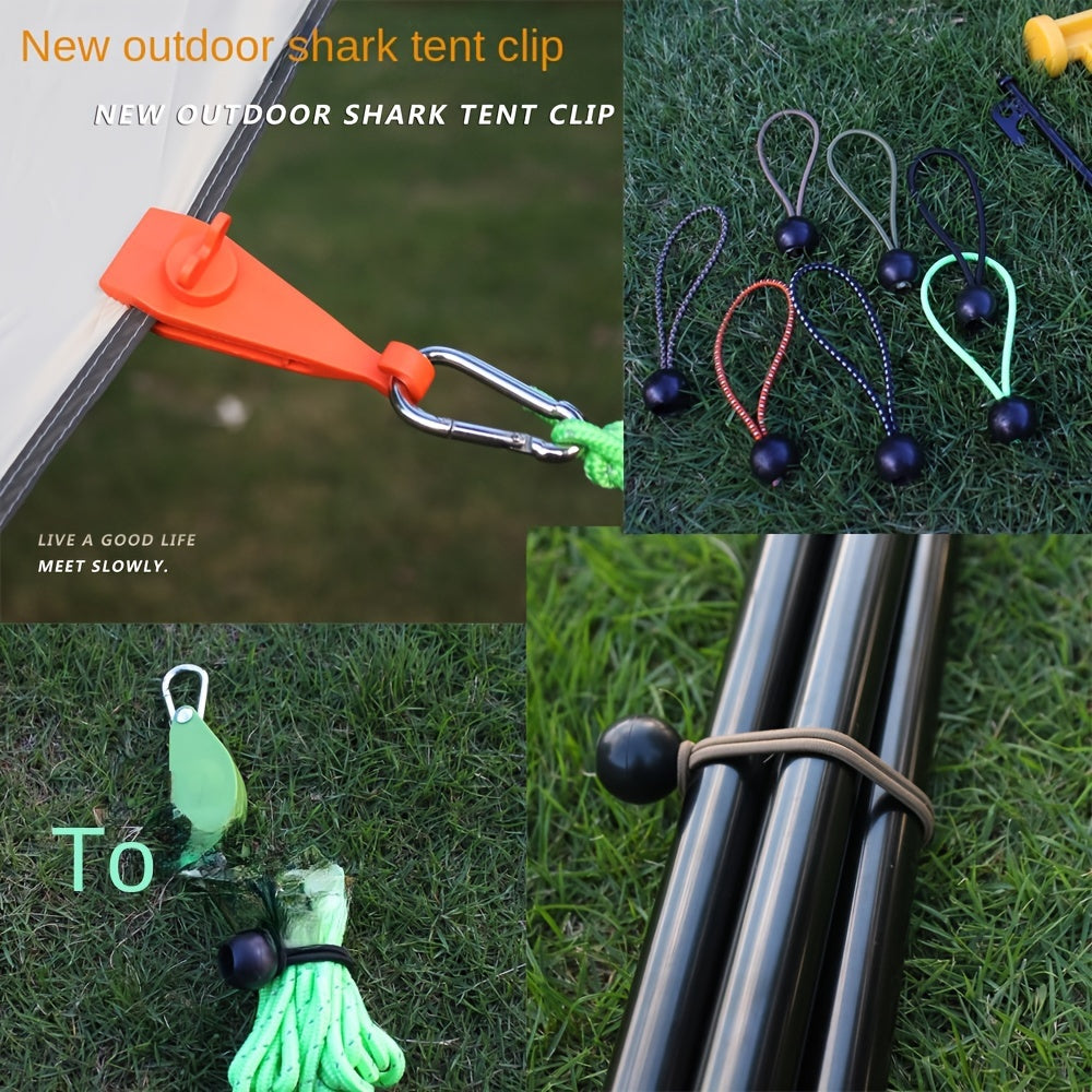 Camping Tent Canopy Clamp Bungee Cord Tie Down Strap
