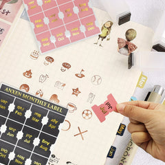 48pcs Self Adhesive Month Stickers for Journal and Notebook