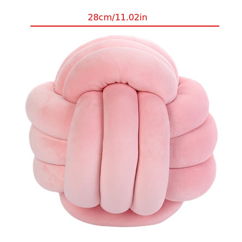 Hand Woven Three Strand Rope Round Pillow