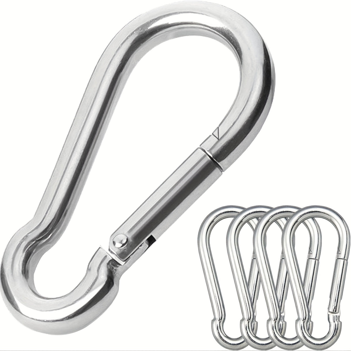 5pcs Stainless Steel Spring Snap Hook Small Metal Locking Buckle Clip