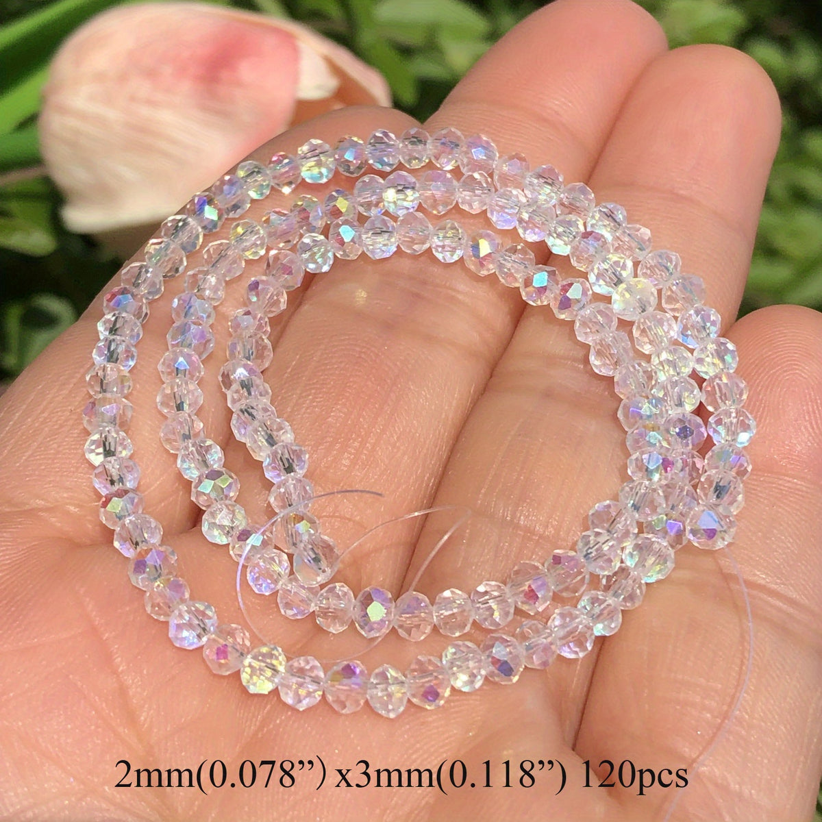 10mm AB Clear Crystal Rondelle Spacer Beads DIY Bracelet Jewelry Making