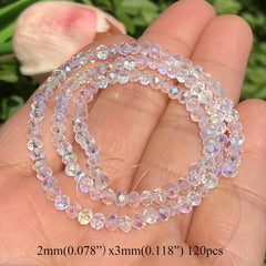 10mm AB Clear Crystal Rondelle Spacer Beads DIY Bracelet Jewelry Making