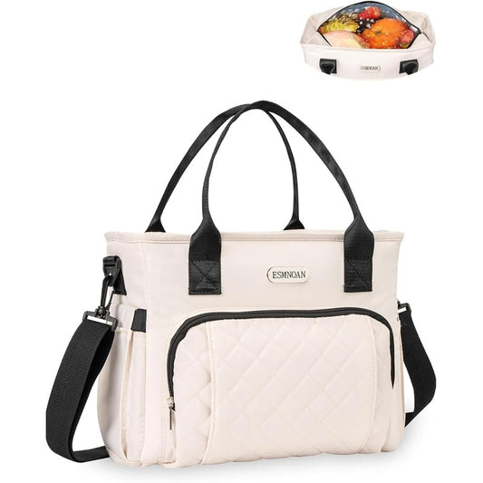 ESMNONA Insulated Lunch Bag Leakproof Nylon Cooler Tote