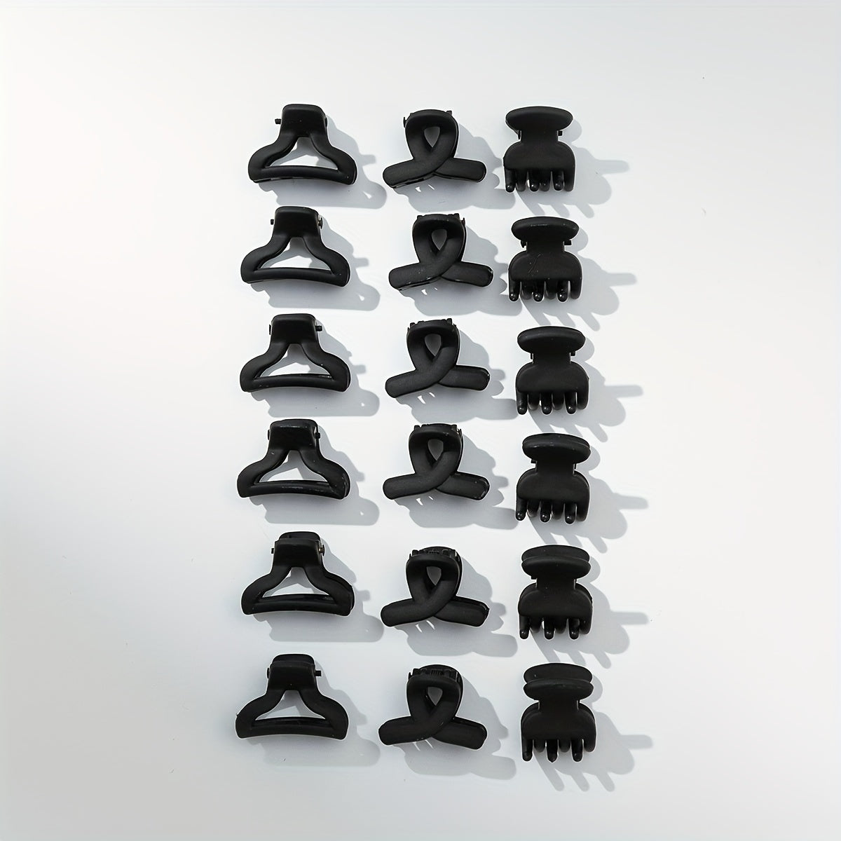 18PCS Rubber Frosted Hair Claw Mini Small Shark Claw Hair Accessory