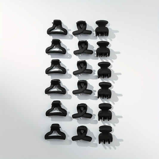 18PCS Rubber Frosted Hair Claw Mini Small Shark Claw Hair Accessory