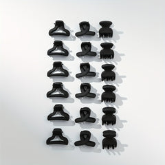 18PCS Rubber Frosted Hair Claw Mini Small Shark Claw Hair Accessory