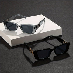 2pcs Men's Small Frame Sunglasses Metal Splicing UV Protection