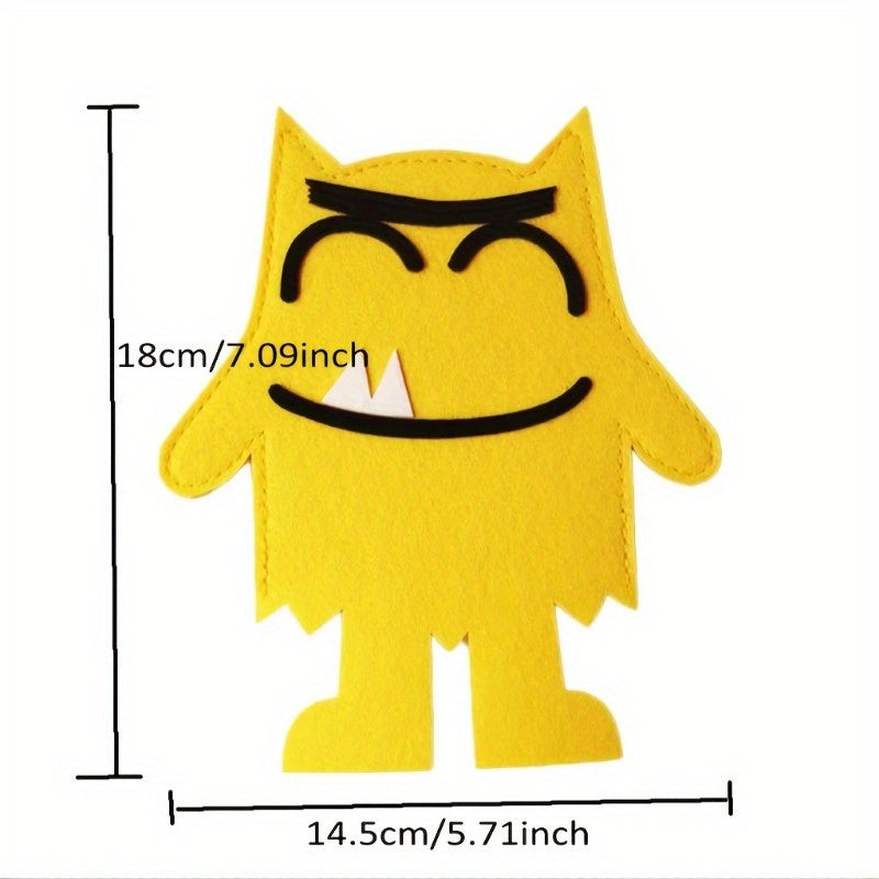 7pcs Emotional Monster Felt Puppet Set English Picture Book Teaching Tool