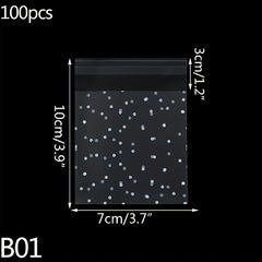 100pcs Self Adhesive Polka Dot Cellophane Cookie Bags