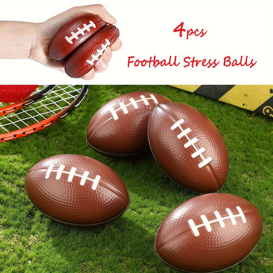 4pcs Foam Toy Footballs Brown Stress Ball for Party Favors