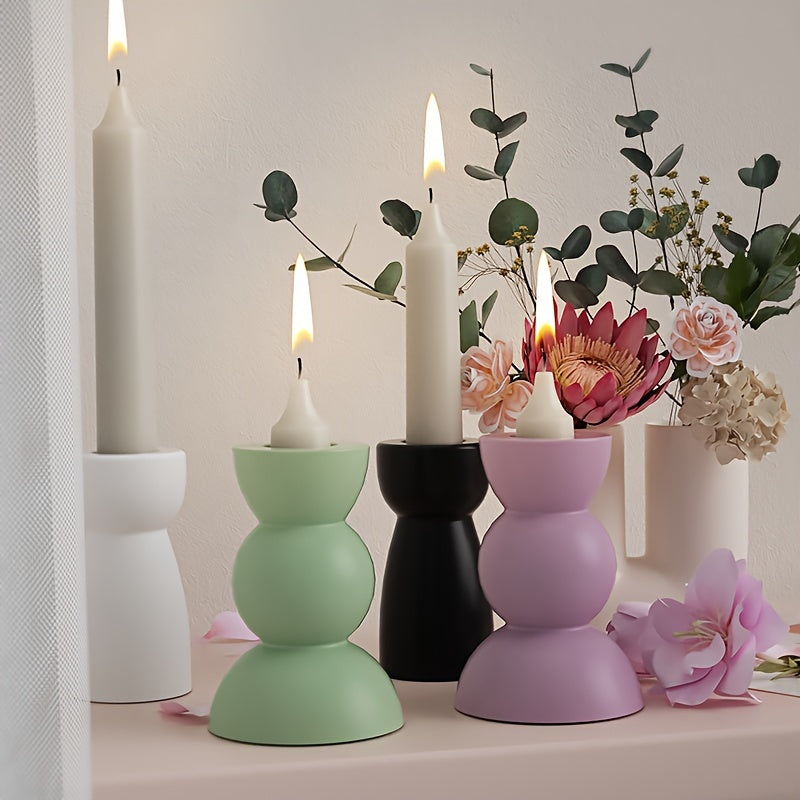 Geometric Candle Holder Silicone Mold DIY Crystal Epoxy Resin Candlestick