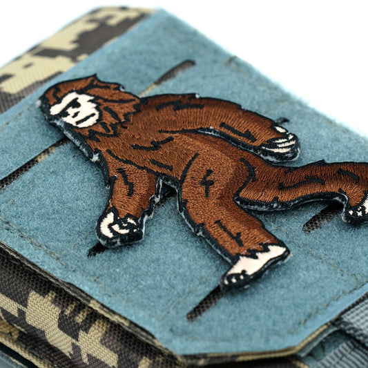 Hominid Funny Morale Patches - Embroidered Applique Fastener Hook & Loop Emblem