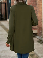  Casual Cardigan Women's Plus Solid Long Sleeve Open Front Slight Stret