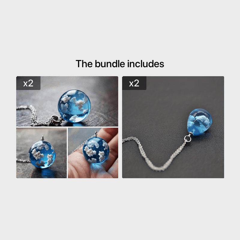 Clear Sky & Clouds Globe Pendant Necklace