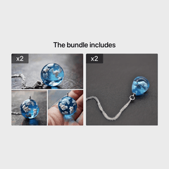 Clear Sky & Clouds Globe Pendant Necklace