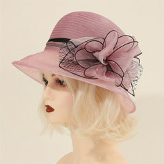 French Style Gauze Bucket Hat Mesh Organza Derby Hat Lightweight Sun Hats
