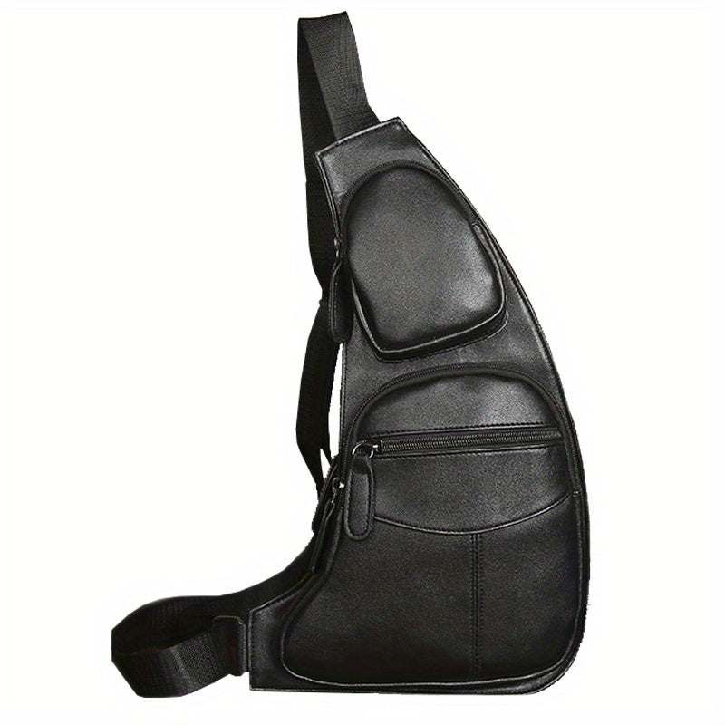Leather Sling Bag Crossbody Backpack For Men Women Travel Outdoor Sports