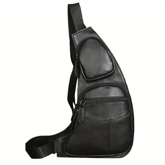 Leather Sling Bag Crossbody Backpack For Men Women Travel Outdoor Sports