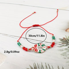 6 Festive Christmas Charm Bracelets - Red and Green Holiday Fashion