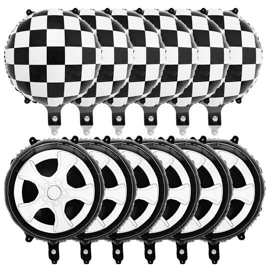 12pcs Race Car Birthday Party Supplies Balloons Set
