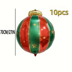 10pcs Large Christmas Hanging Ball Aluminum Foil Balloon