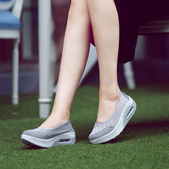 Women's Non slip Wedge Sneakers Air Cushion Mesh Walking Shoes
